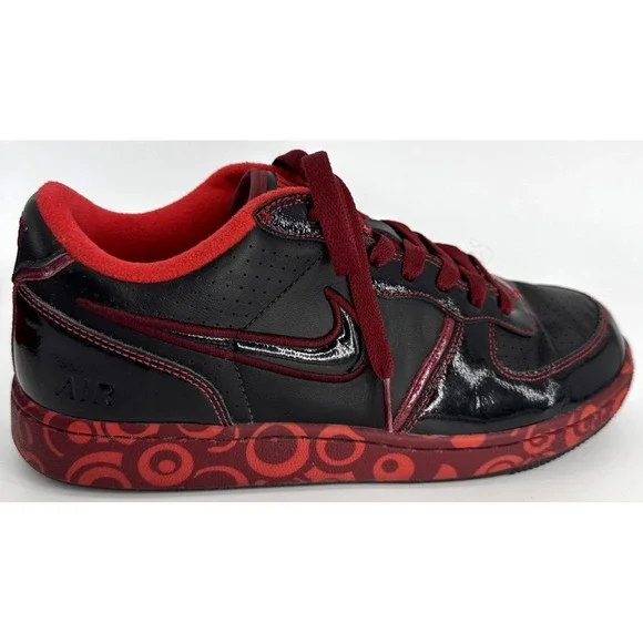 Nike Air Force 1 Low Men's 8.5 Black Red Swirl Midsole 2007 Y2K Retro